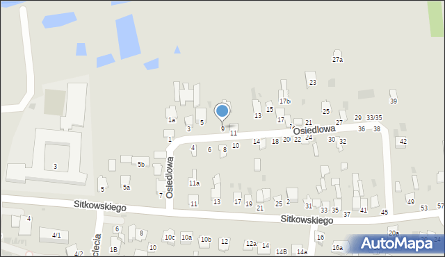Radzyń Podlaski, Osiedlowa, 9, mapa Radzyń Podlaski
