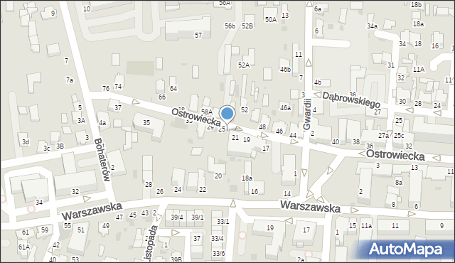 Radzyń Podlaski, Ostrowiecka, 23, mapa Radzyń Podlaski