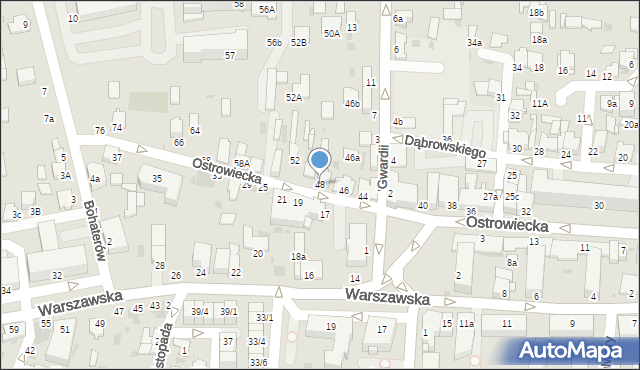 Radzyń Podlaski, Ostrowiecka, 48, mapa Radzyń Podlaski