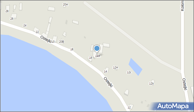 Rajgród, Ostejki, 14A, mapa Rajgród