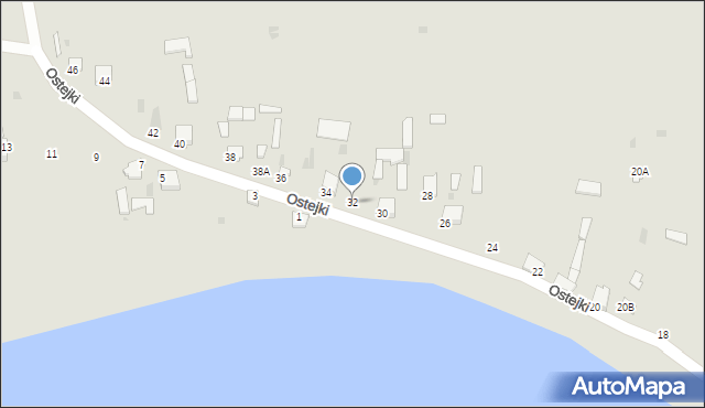 Rajgród, Ostejki, 32, mapa Rajgród