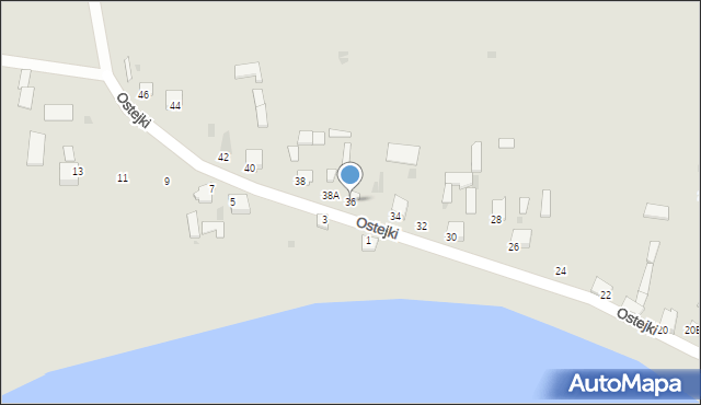 Rajgród, Ostejki, 36, mapa Rajgród