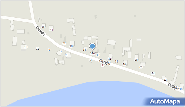 Rajgród, Ostejki, 38A, mapa Rajgród