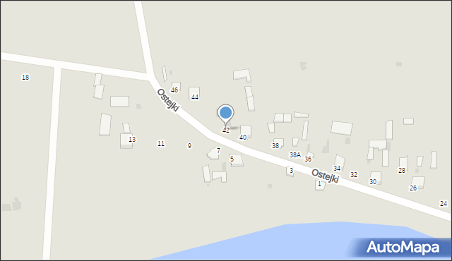 Rajgród, Ostejki, 42, mapa Rajgród