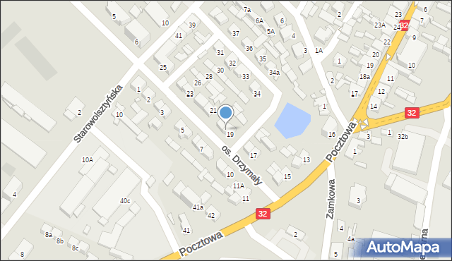 Rakoniewice, Osiedle Drzymały, 20, mapa Rakoniewice