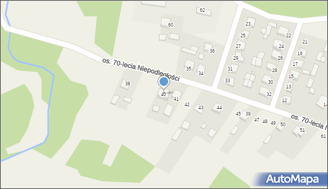 Raków, Osiedle 70-lecia Niepodległości, 40, mapa Raków