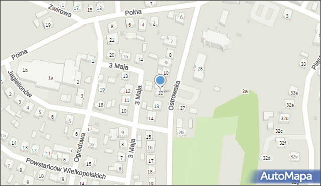 Raszków, Ostrowska, 12, mapa Raszków