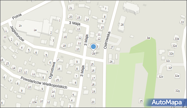 Raszków, Ostrowska, 14, mapa Raszków
