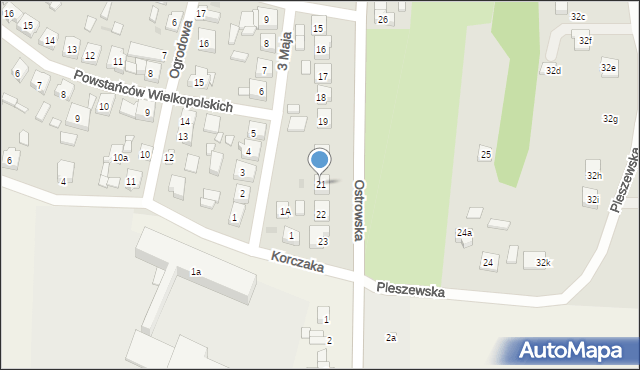Raszków, Ostrowska, 21, mapa Raszków