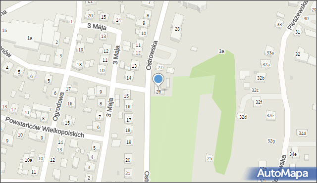 Raszków, Ostrowska, 26, mapa Raszków