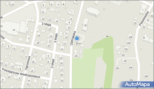 Raszków, Ostrowska, 27, mapa Raszków