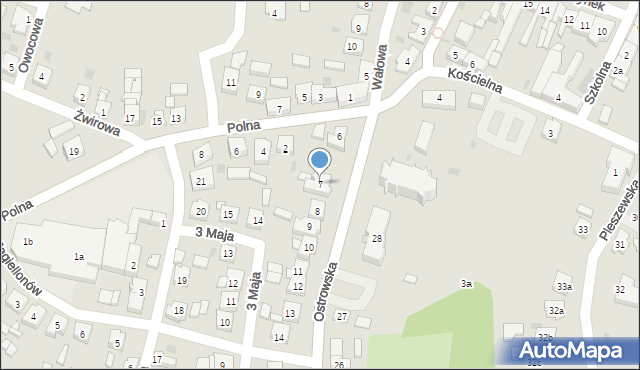 Raszków, Ostrowska, 7, mapa Raszków