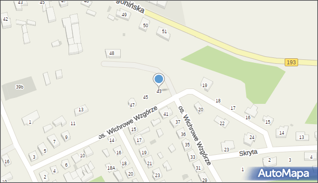 Rataje, Osiedle Wichrowe Wzgórze, 43, mapa Rataje