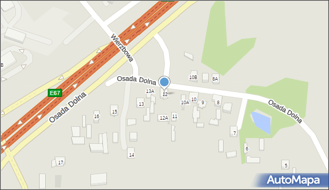 Rawa Mazowiecka, Osada Dolna, 12, mapa Rawa Mazowiecka