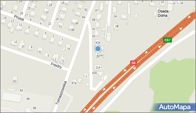 Rawa Mazowiecka, Osada Dolna, 2b, mapa Rawa Mazowiecka
