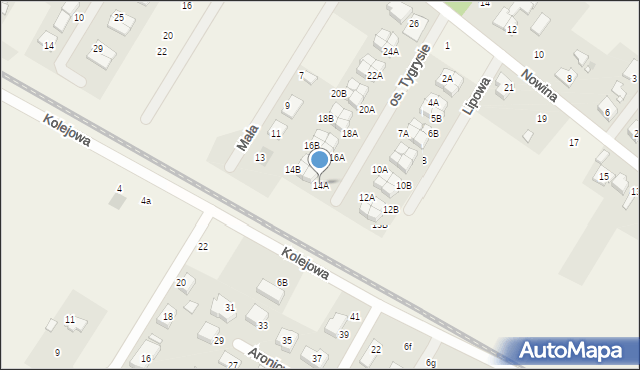 Robakowo, Osiedle Tygrysie, 14A, mapa Robakowo