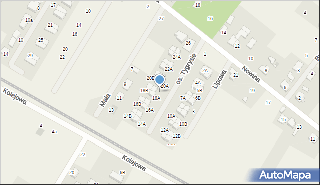 Robakowo, Osiedle Tygrysie, 19A, mapa Robakowo