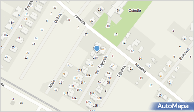 Robakowo, Osiedle Tygrysie, 25A, mapa Robakowo