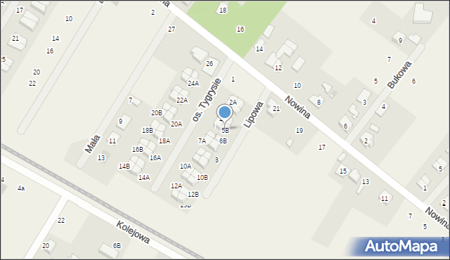 Robakowo, Osiedle Tygrysie, 5B, mapa Robakowo