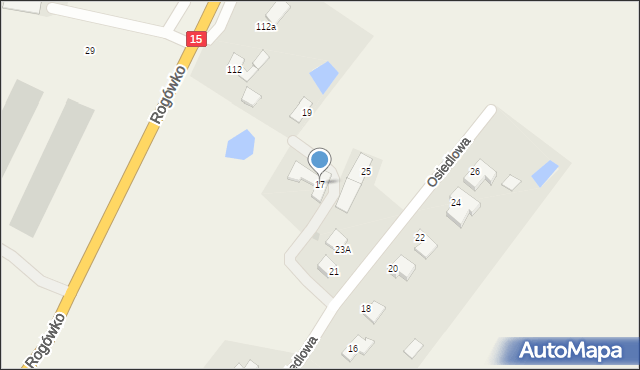 Rogówko, Osiedlowa, 17, mapa Rogówko