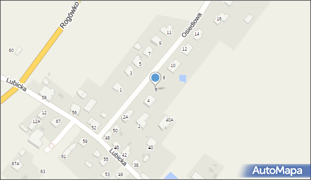 Rogówko, Osiedlowa, 6, mapa Rogówko