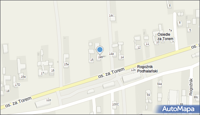 Rogoźnik, Osiedle za Torem, 14b, mapa Rogoźnik