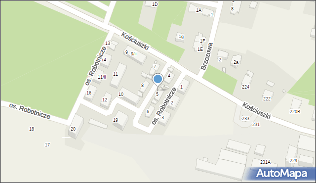 Rogoźnik, Osiedle Robotnicze, 5/ii, mapa Rogoźnik