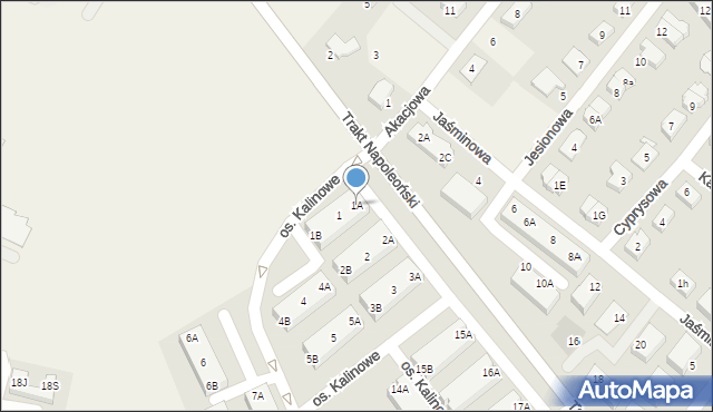 Rokietnica, Osiedle Kalinowe, 1A, mapa Rokietnica