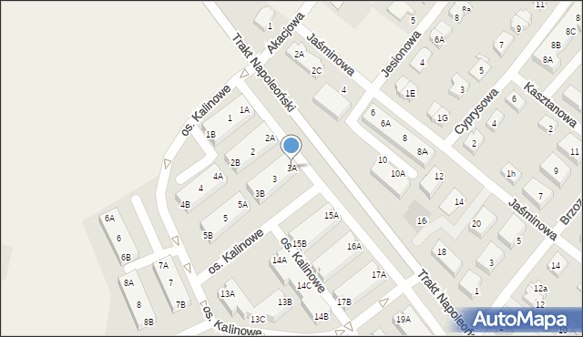 Rokietnica, Osiedle Kalinowe, 3A, mapa Rokietnica