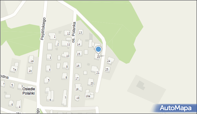 Rokocin, Osiedle Polanka, 22, mapa Rokocin