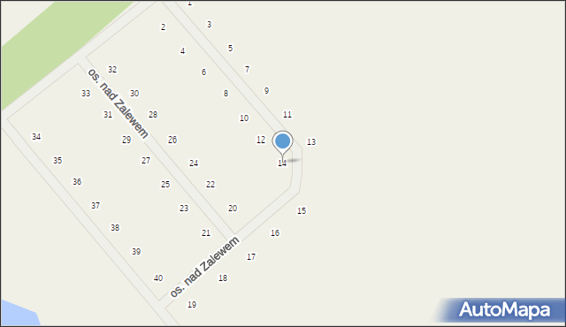 Roszków, Osiedle nad Zalewem, 14, mapa Roszków