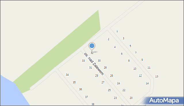 Roszków, Osiedle nad Zalewem, 32, mapa Roszków