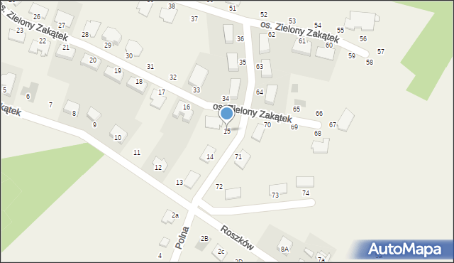 Roszków, Osiedle Zielony Zakątek, 15, mapa Roszków