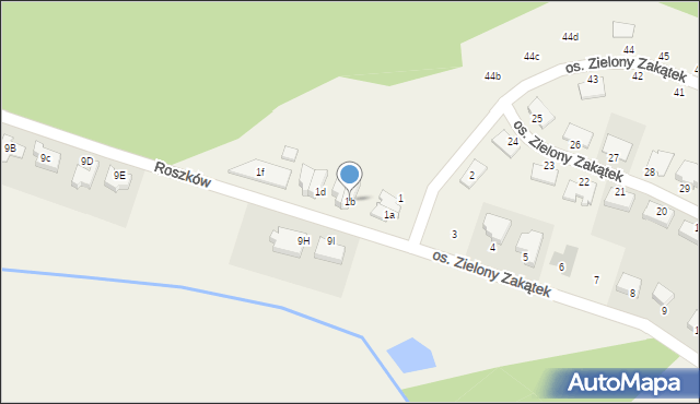 Roszków, Osiedle Zielony Zakątek, 1b, mapa Roszków
