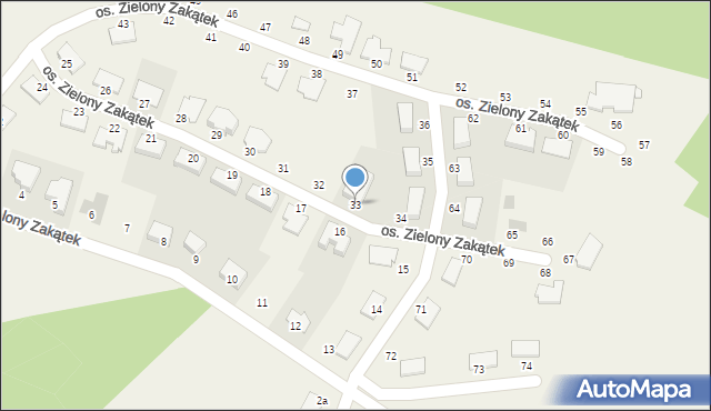 Roszków, Osiedle Zielony Zakątek, 33, mapa Roszków