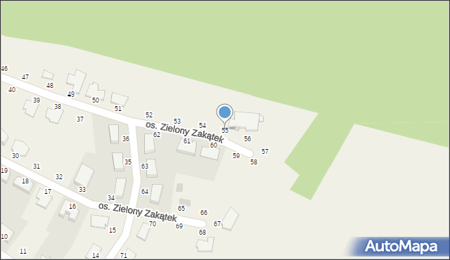 Roszków, Osiedle Zielony Zakątek, 55, mapa Roszków
