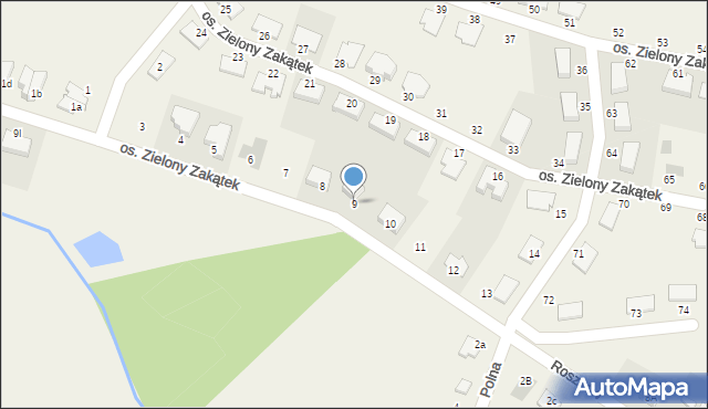 Roszków, Osiedle Zielony Zakątek, 9, mapa Roszków