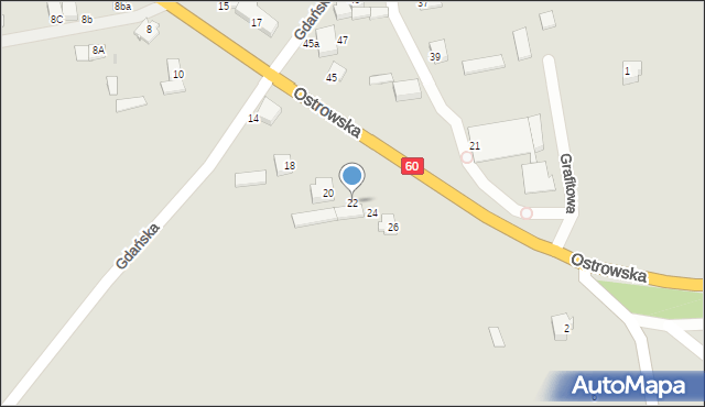 Różan, Ostrowska, 22, mapa Różan