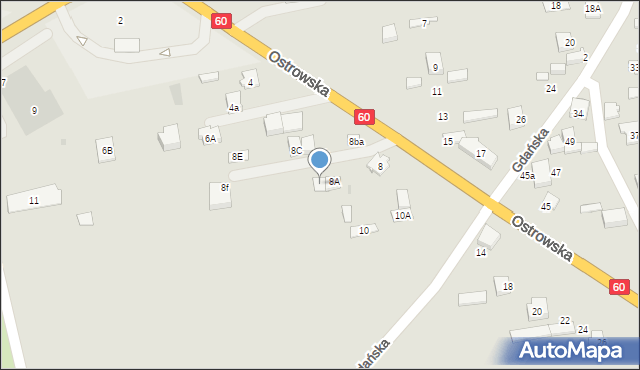 Różan, Ostrowska, 8a2, mapa Różan