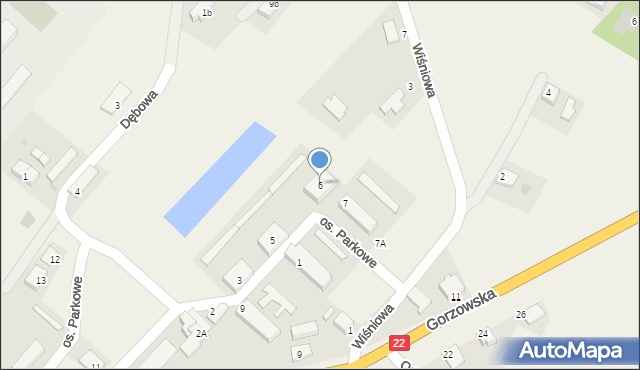 Różanki, Osiedle Parkowe, 6, mapa Różanki