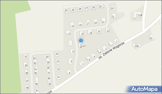 Rozłogi, Osiedle Zielone Wzgórze, 12, mapa Rozłogi