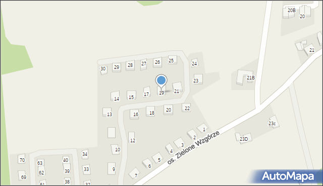 Rozłogi, Osiedle Zielone Wzgórze, 19, mapa Rozłogi