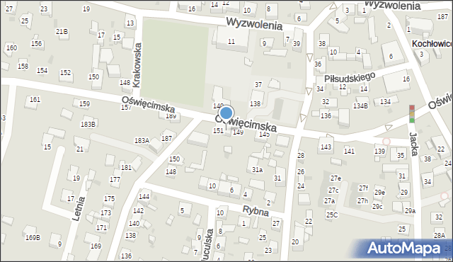 Ruda Śląska, Oświęcimska, 151A, mapa Rudy Śląskiej