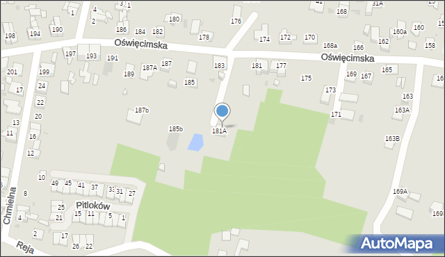 Ruda Śląska, Oświęcimska, 181B, mapa Rudy Śląskiej