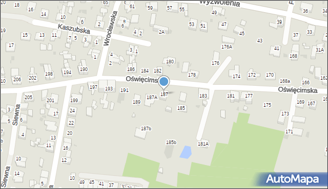 Ruda Śląska, Oświęcimska, 187, mapa Rudy Śląskiej