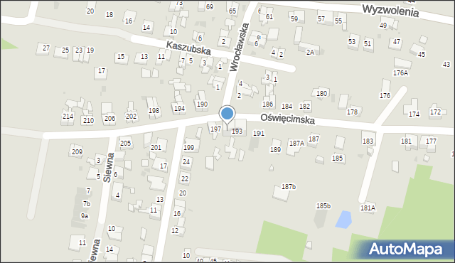 Ruda Śląska, Oświęcimska, 195, mapa Rudy Śląskiej