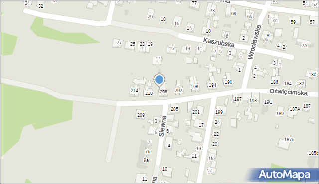Ruda Śląska, Oświęcimska, 208, mapa Rudy Śląskiej