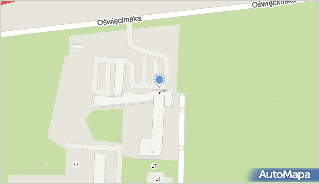 Ruda Śląska, Oświęcimska, 9, mapa Rudy Śląskiej