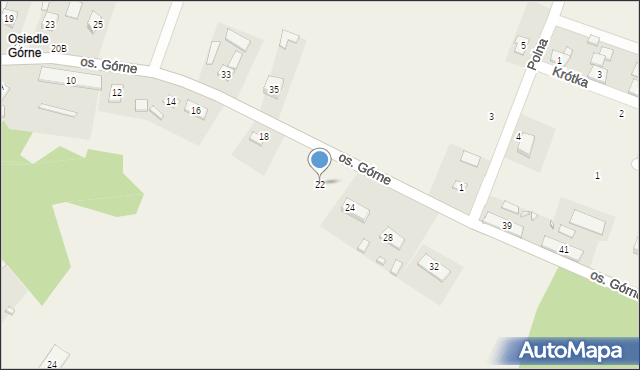 Rudki, Osiedle Górne, 22, mapa Rudki