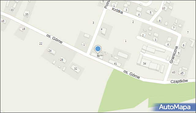 Rudki, Osiedle Górne, 39, mapa Rudki